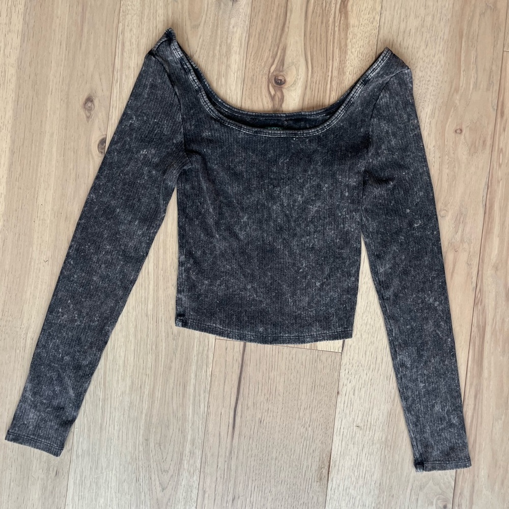 Wild Fable Black Acid Wash Longsleeve